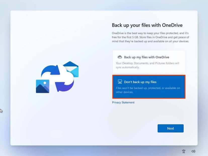 Fichiers de sauvegarde OOBE de Windows 11 sur OneDrive