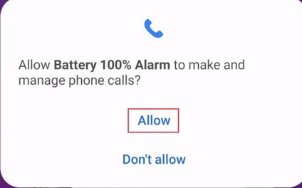 Pour permettre à l'application d'accéder au statut des appels téléphoniques afin qu'elle ne déclenche pas d'alarme lorsque vous êtes au téléphone, choisissez l'option 
