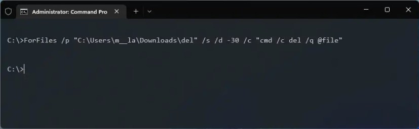 Invite de commandes pour les fichiers