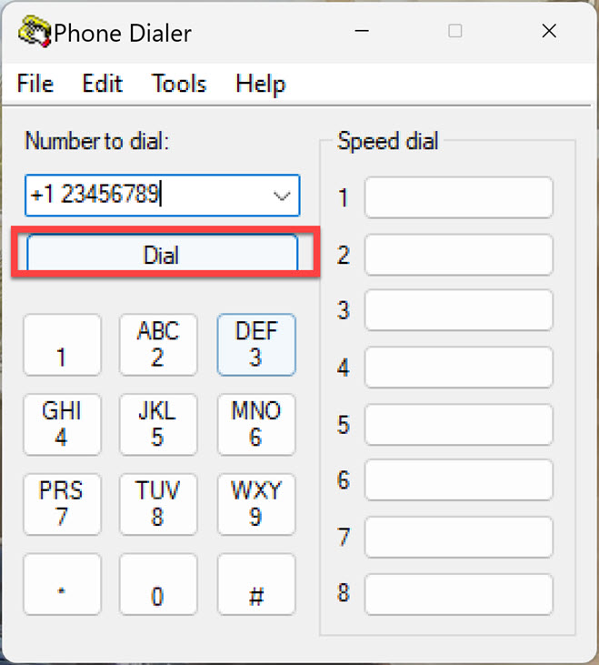 Passer des appels téléphoniques à l'aide de l'outil Numéroteur téléphonique sous Windows 11