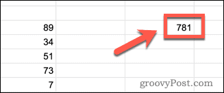 Valeur SUM pour une colonne dans Google Sheets