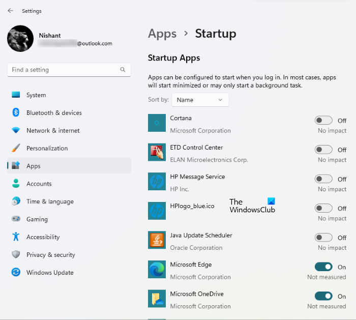 Afficher une liste de toutes les applications de démarrage