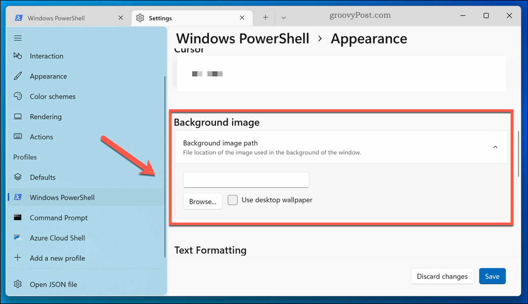 Appliquer un nouvel arrière-plan à l'application de terminal Windows 11