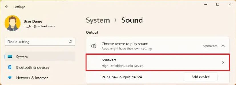 Ouvrez le périphérique audio pour le désactiver