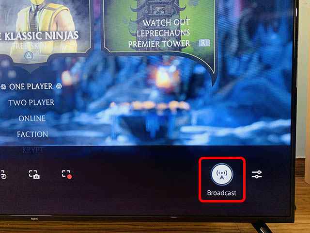 Twitch sur PS5 - Appuyez sur l'icône de diffusion