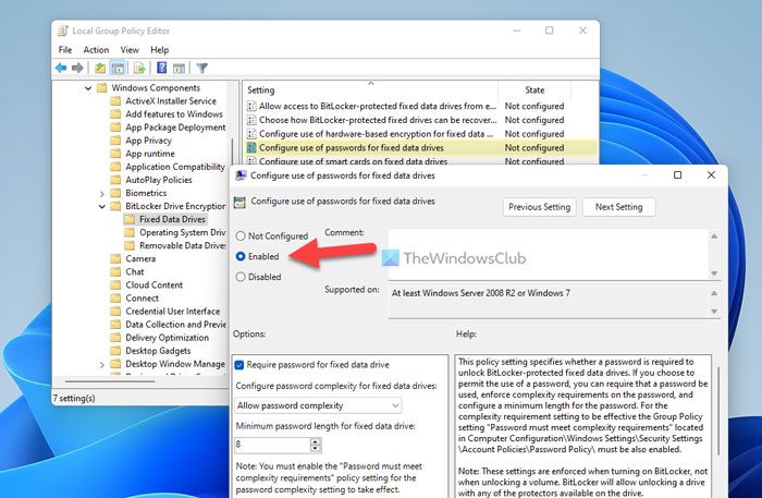 Comment configurer l'utilisation des mots de passe pour les lecteurs de données fixes dans BitLocker Comment configurer l'utilisation des mots de passe pour les lecteurs de données fixes dans BitLocker