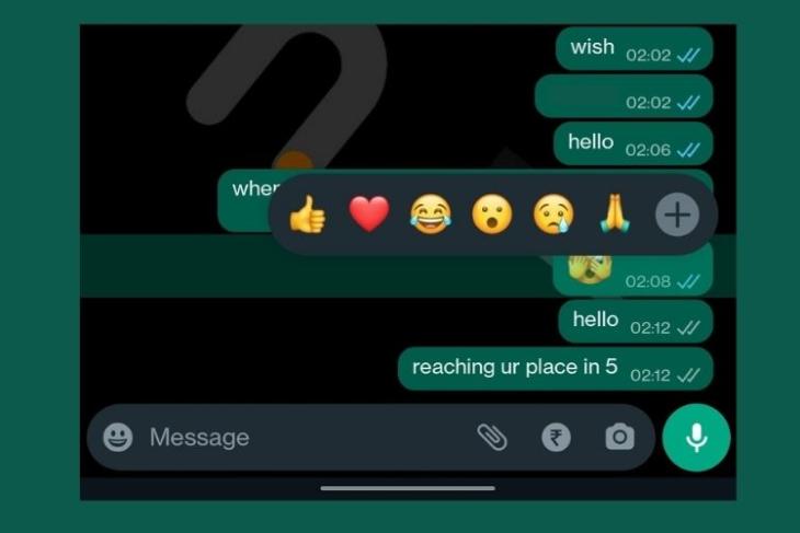 Les réactions aux messages WhatsApp prennent désormais en charge plus d'options Emoji