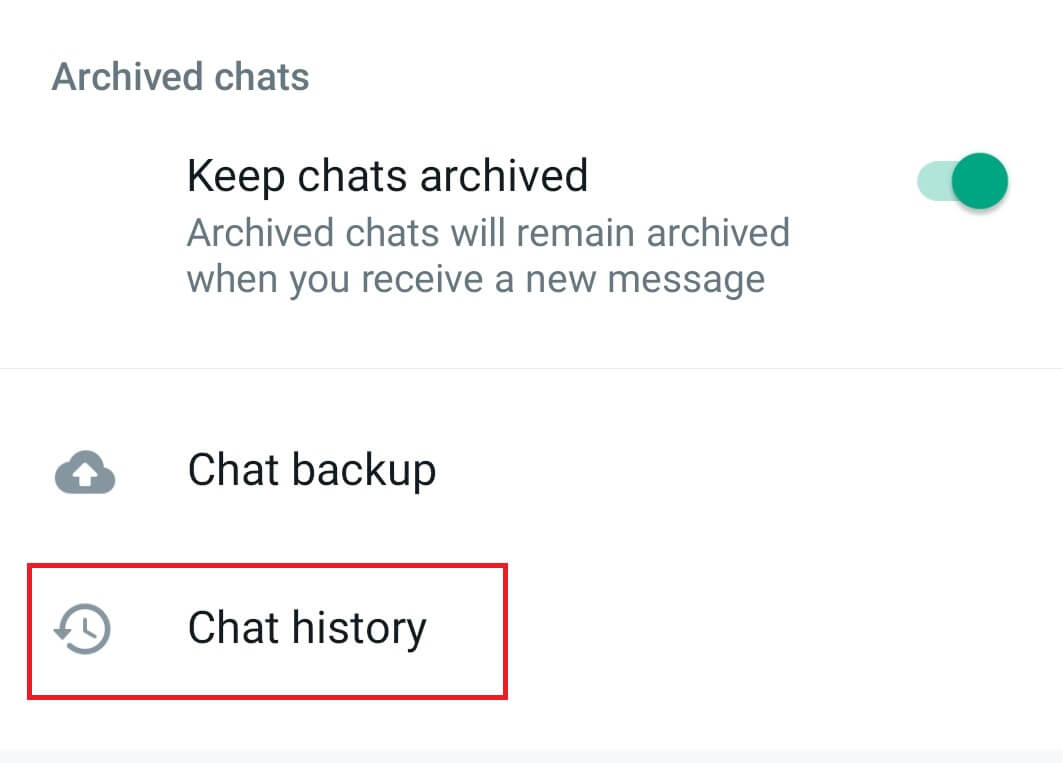Historique des discussions WhatsApp