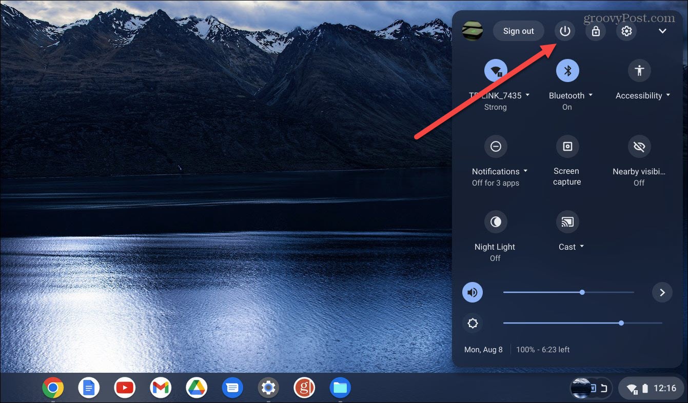 Comment redémarrer un Chromebook