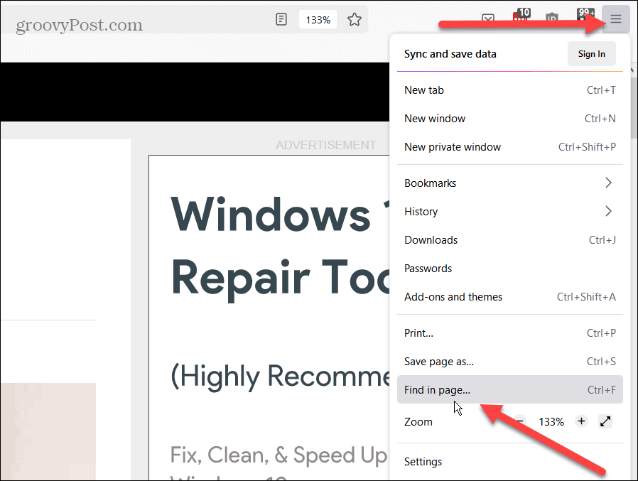 Comment rechercher un mot spécifique sur une page Web