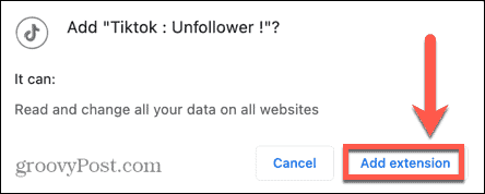 tiktok unfollower ajouter une extension