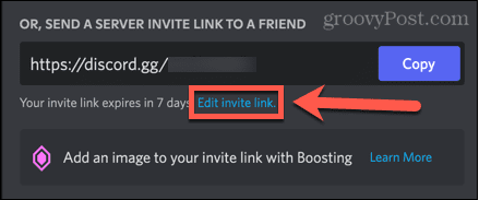 discord modifier le lien d'invitation