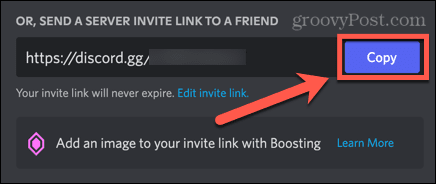 discord copier le lien d'invitation