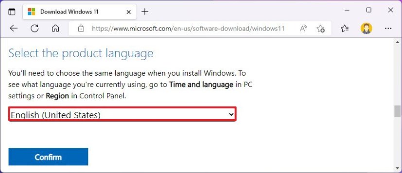 Langue d'installation de Windows 11