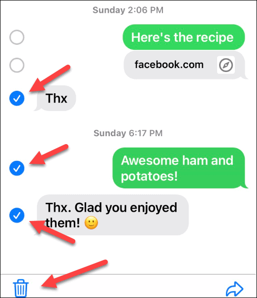 Supprimer des messages sur iPhone