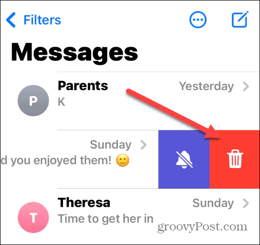 Supprimer des messages sur iPhone