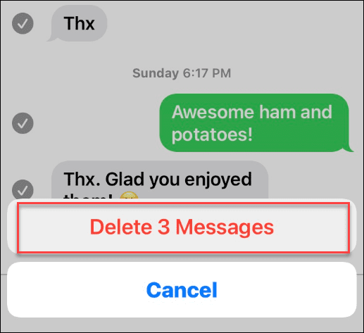 Supprimer des messages sur iPhone