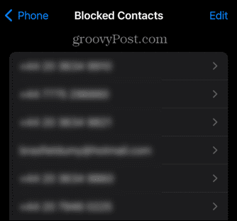 liste de contacts bloqués iphone