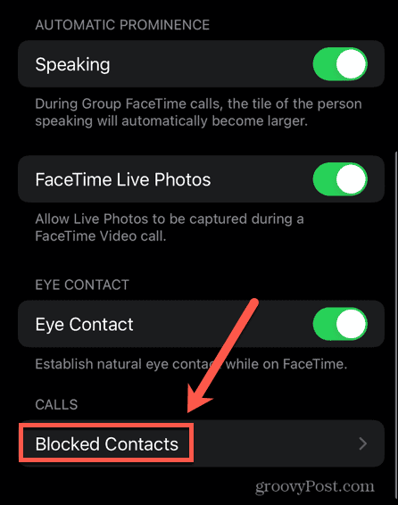 contacts bloqués sur iphone facetime