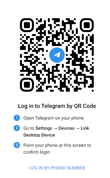 Connectez-vous à votre compte Telegram