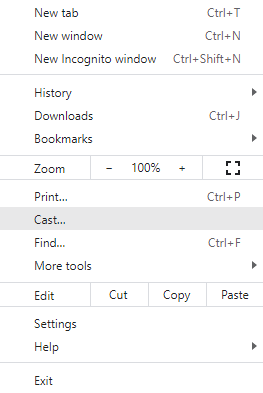 Appuyez sur l'option Diffuser