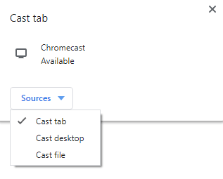 Sélectionnez l'onglet Diffuser sur Chromecast Telegram