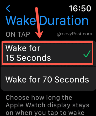 Apple Watch se réveille pendant 15 secondes