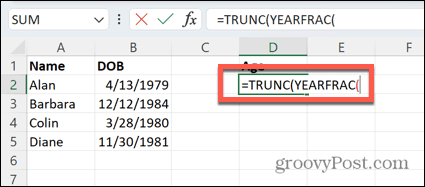 fonction excel yearfrac