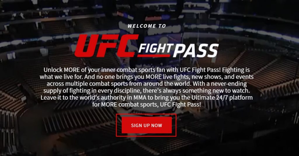Site officiel du pass UFC Fight