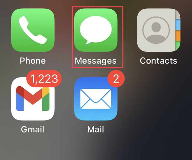 Allez à la "messages" application.