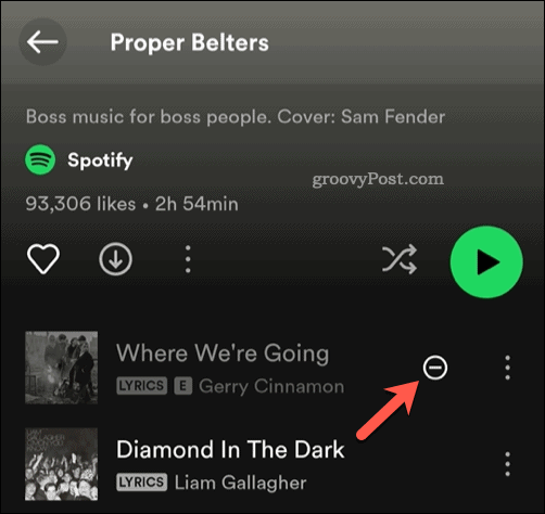 Afficher une chanson Spotify