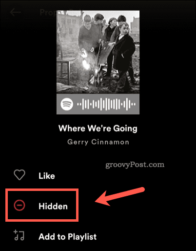 Afficher une chanson Spotify