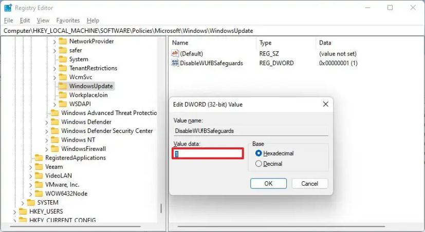 Windows 11 22H2 désactiver le bloc de mise à niveau