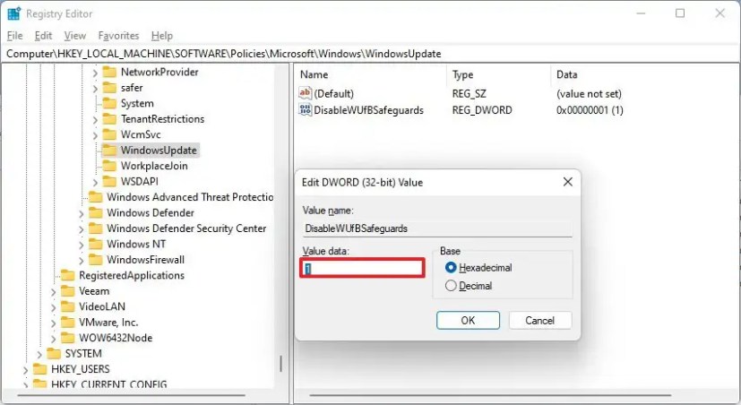 Windows 11 22H2 désactiver le bloc de mise à niveau