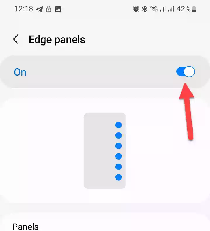 Activez les panneaux Edge en activant le bouton