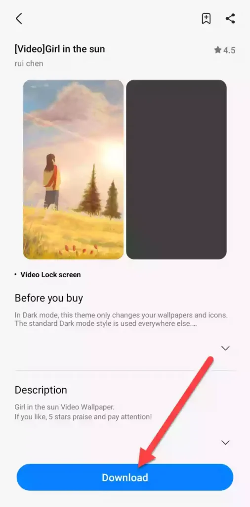 Téléchargez le fond d'écran vidéo de l'application Galaxy Theme