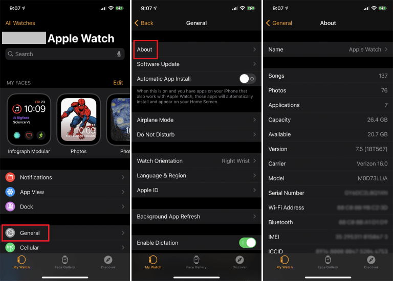 Vérifier l'espace de stockage de votre Apple Watch sur iPhone