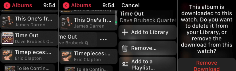 Supprimer des fichiers musicaux pour libérer de l'espace sur Apple Watch
