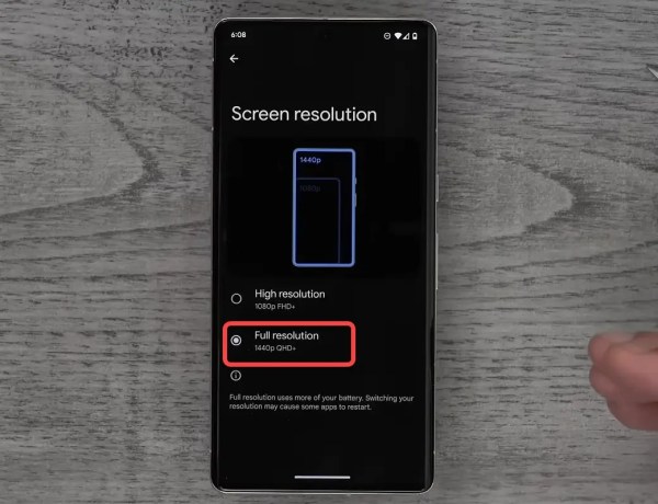 Comment changer la résolution d'écran sur Pixel 7 Pro en 1440p QHD+