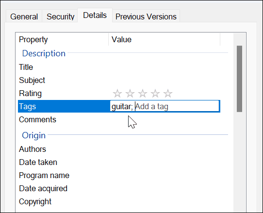 Ajouter des balises aux fichiers sur Windows 11