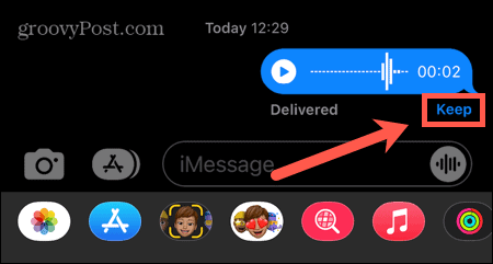 iphone garder le message audio envoyé