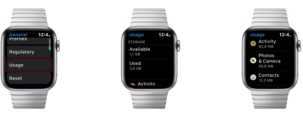 Vérifier l'espace de stockage de votre Apple Watch