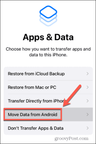 iphone déplacer des données depuis android
