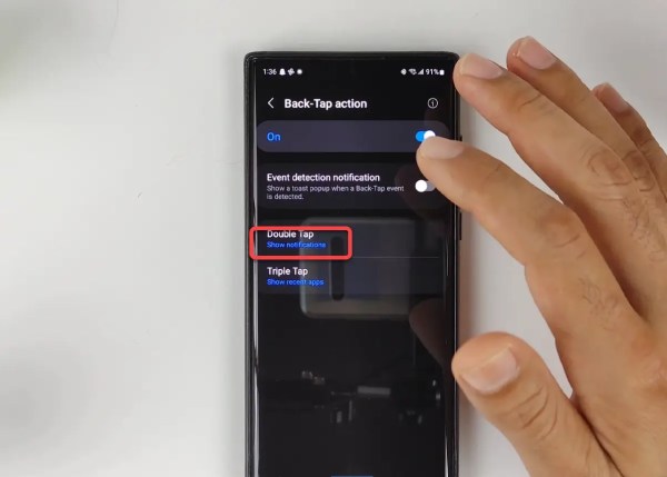 Comment prendre une capture d'écran sur Samsung via un double-clic (One UI 5.0)