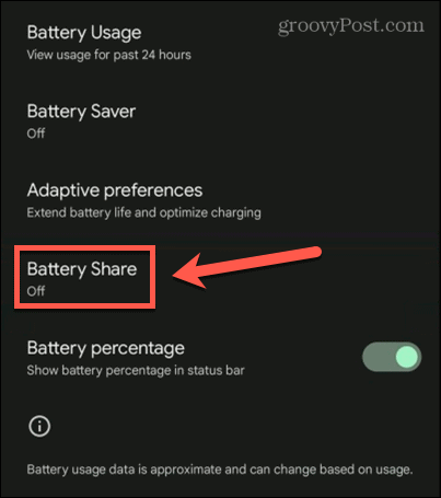 partage de batterie android
