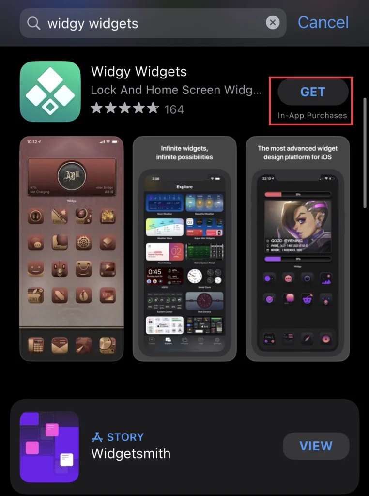 Installez le "Widgets Widgets" application depuis l'App Store d'Apple.