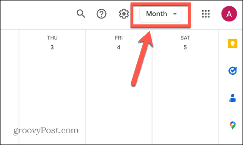 options d'affichage de l'agenda google