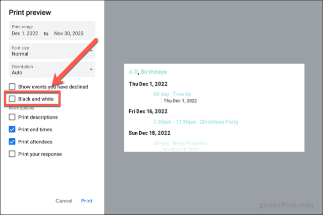 calendrier google calendrier noir et blanc