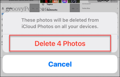 Supprimer des photos d'iCloud