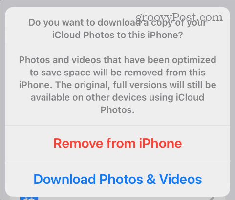 Supprimer des photos d'iCloud